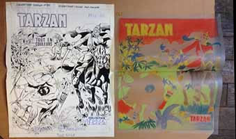 Tarzan – éditions Mondiales - Originaux de couvertures avec calques couleurs